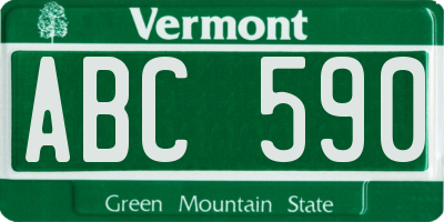 VT license plate ABC590