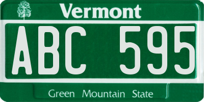 VT license plate ABC595