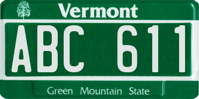 VT license plate ABC611