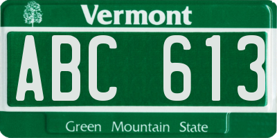 VT license plate ABC613