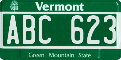 VT license plate ABC623