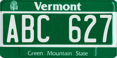 VT license plate ABC627