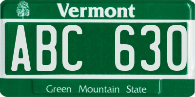 VT license plate ABC630