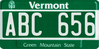 VT license plate ABC656