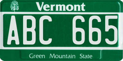 VT license plate ABC665