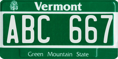 VT license plate ABC667