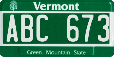 VT license plate ABC673