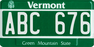 VT license plate ABC676