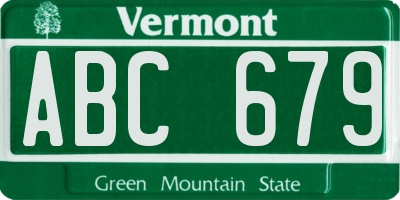 VT license plate ABC679