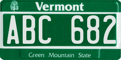 VT license plate ABC682