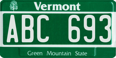 VT license plate ABC693