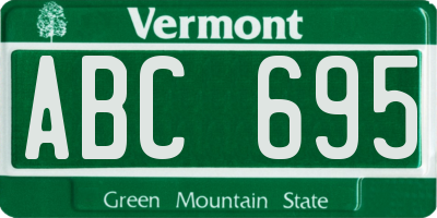 VT license plate ABC695