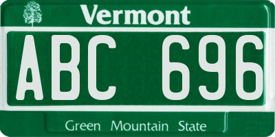 VT license plate ABC696