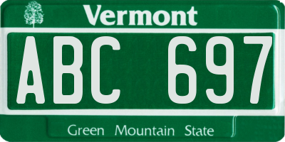 VT license plate ABC697