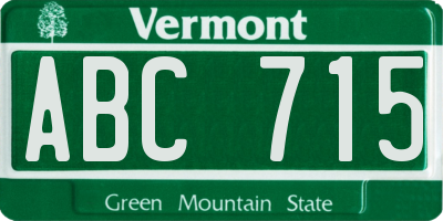 VT license plate ABC715