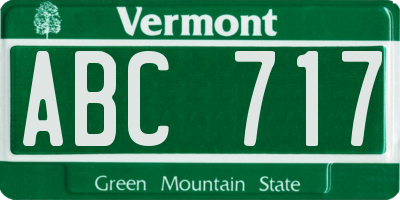VT license plate ABC717