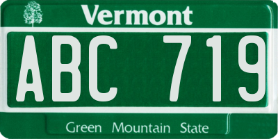 VT license plate ABC719
