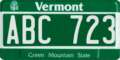 VT license plate ABC723