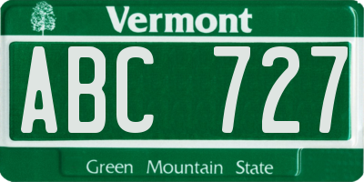 VT license plate ABC727