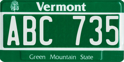 VT license plate ABC735