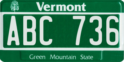 VT license plate ABC736