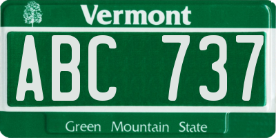 VT license plate ABC737