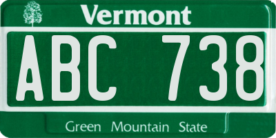 VT license plate ABC738