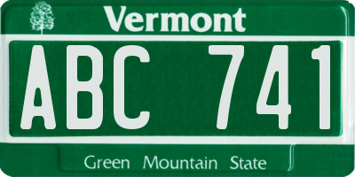 VT license plate ABC741