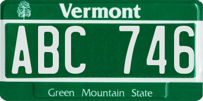 VT license plate ABC746