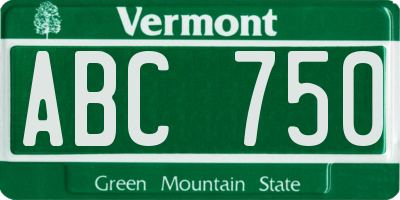 VT license plate ABC750