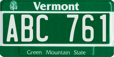 VT license plate ABC761