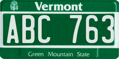 VT license plate ABC763
