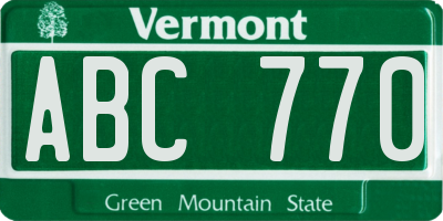VT license plate ABC770