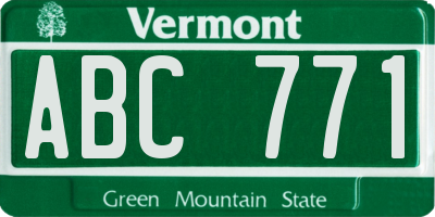 VT license plate ABC771