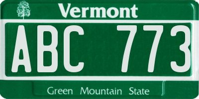 VT license plate ABC773