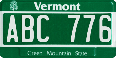 VT license plate ABC776