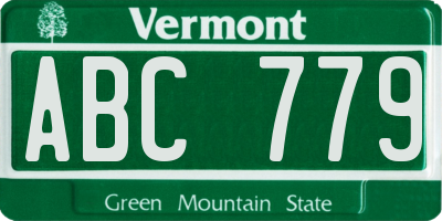 VT license plate ABC779