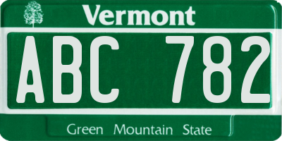 VT license plate ABC782