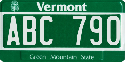 VT license plate ABC790