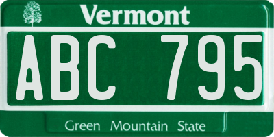 VT license plate ABC795