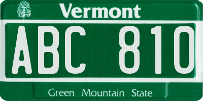 VT license plate ABC810