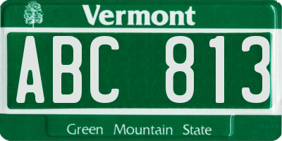 VT license plate ABC813
