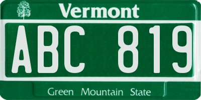VT license plate ABC819