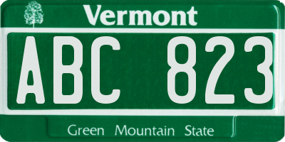 VT license plate ABC823
