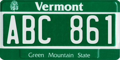 VT license plate ABC861