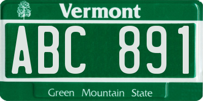 VT license plate ABC891
