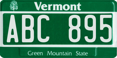 VT license plate ABC895