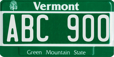 VT license plate ABC900
