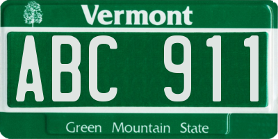 VT license plate ABC911