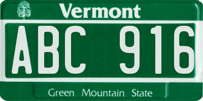 VT license plate ABC916